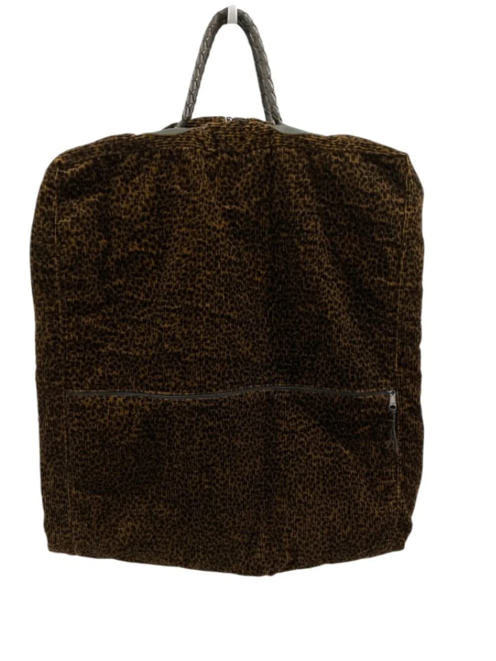Vintage Nordic House Design Leopard Print Travel Garment Bag in Dark Brown